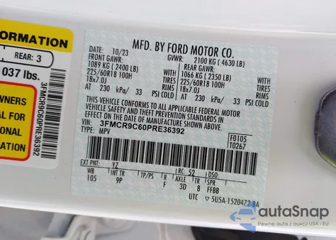 2023 Ford Bronco Sport Outer Banks из США, поврежденный, VIN 3FMCR9C60PRE36392